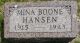 Mina Boone Hansen Headstone