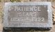 Patience P. Meigs Wallace Sears Headstone