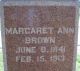 Margaret Ann Lewis Brown Headstone