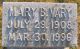 Mary Burns Vary Headstone