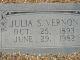 Julia Lucille Slawson Vernon Headstone